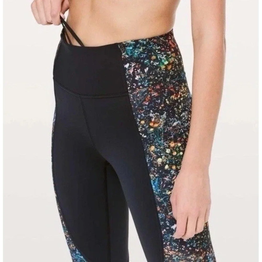LULULEMON Wake and Train High Rise Flowerescent Leggings 4